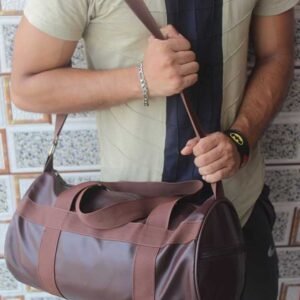 Buy Generic faux leather 10 Cms Gym Bag(BROWNGYMBAG_Brown) at Migento.in