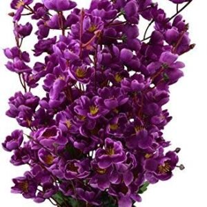 Artificial Flowers with Wood Pot (purple)