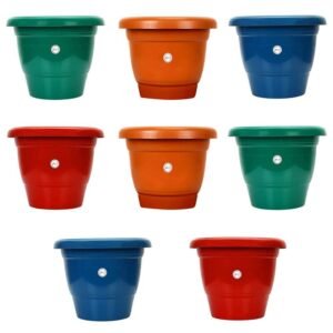 Gamla/Planter/Pot (10 inch, Multicolour, Set of 8)