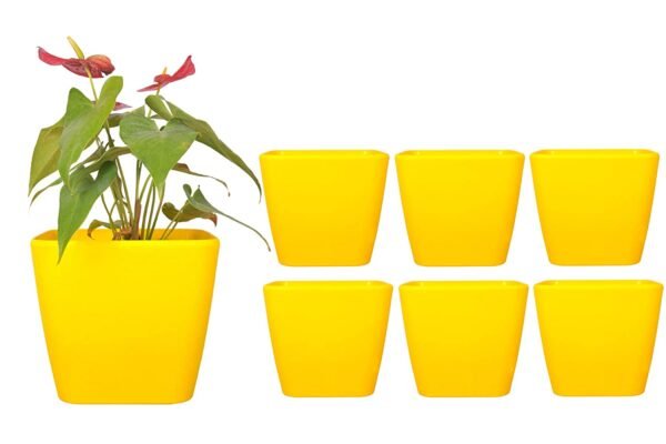 Table top Pots (9 Inch) (yellow 2)(Pack of 6)