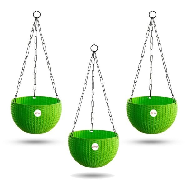 Hanging Planter (Pack of 3,Plastic,green)