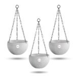 Hanging Planter (Pack of 3,Plastic,white)