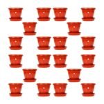 Plastic Gardening Pot, Red , 18 cm, Set of 20