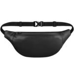 Buy  Unisex Premium Leather Waist Pack Travel Handy Hiking Zip Pouch Elegant Style Document Money Phone Belt Sport Bag for Men and Women Adjustable Strap (Charcole Black) at Migento.in