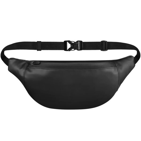 Buy  Unisex Premium Leather Waist Pack Travel Handy Hiking Zip Pouch Elegant Style Document Money Phone Belt Sport Bag for Men and Women Adjustable Strap (Charcole Black) at Migento.in