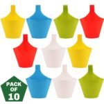 Plastic Hook Hanging Pot, Multicolor 29 x 12 x 22 cm, 10 Pieces, Medium