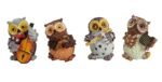 Marble Owl Showpieces for Home & Office Decor (Set of 4, Multicolor, Medium