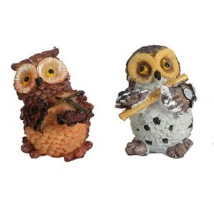 Marble Owl Showpieces for Home & Office Decor (Set of 4, Multicolor, Medium