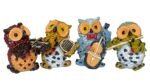 Marble Owl Showpieces for Home & Office Decor (Set of 4, Multicolor, Medium