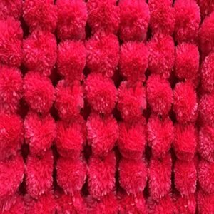 Marigold Fluffy Flowers Garlands for Decoration -,  Dark Pinkish Red 5 Pieces)