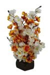 Artificial Peach Blossom Flower Bunch Pot (white golden)