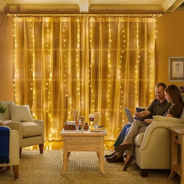 8 Modes Curtain Lights  (Golden)