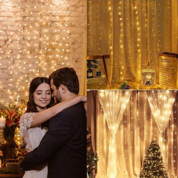 8 Modes Curtain Lights  (Golden)