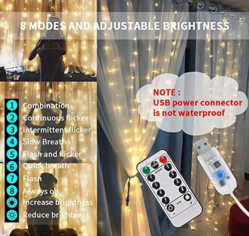 8 Modes Curtain Lights  (Golden)