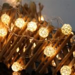 20 LED Fairy Rattan Balls String Lights (White)