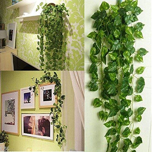 Artificial Fancy Wall Hanging Garland  (Green, Length 6.5 Feet) - Pack of 3 Strings