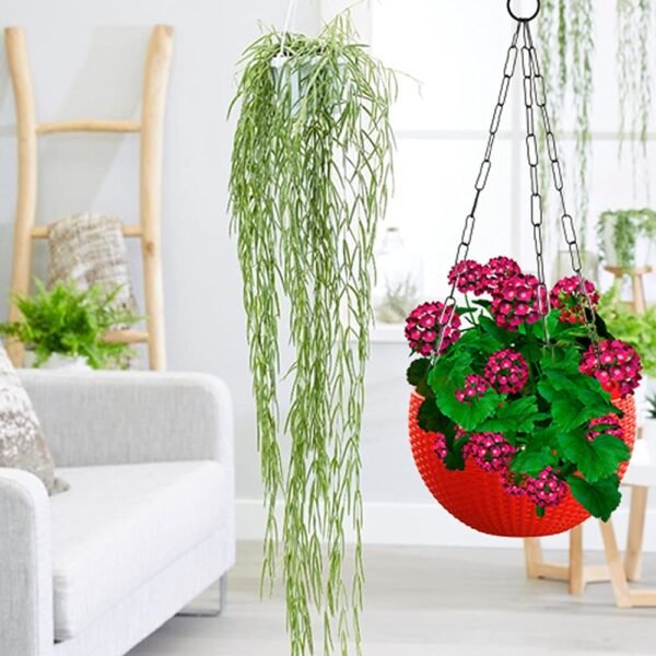 Hanging Planter  (Pack of 3,Plastic,red)