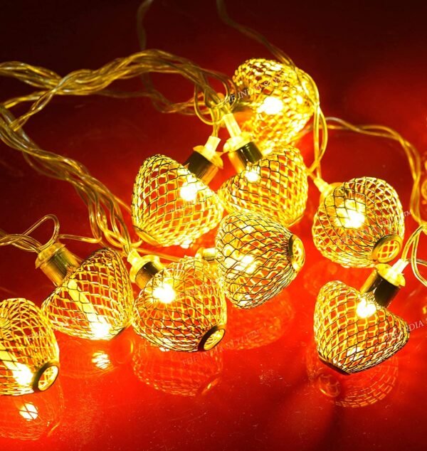 16 LED Metal Moroccan Lantern String Lights