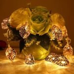 Golden Metal Leaf shape String 25 Led