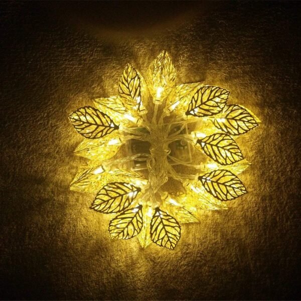 Golden Metal Leaf shape String 25 Led