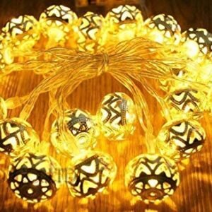 16 Led Golden Metal Heart Ball (Golden)