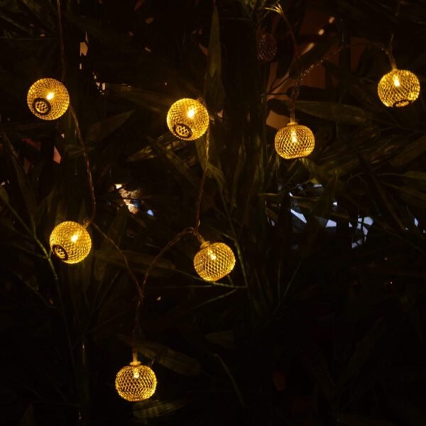 16 Led Golden Metal Lantern Copper String Fairy Light