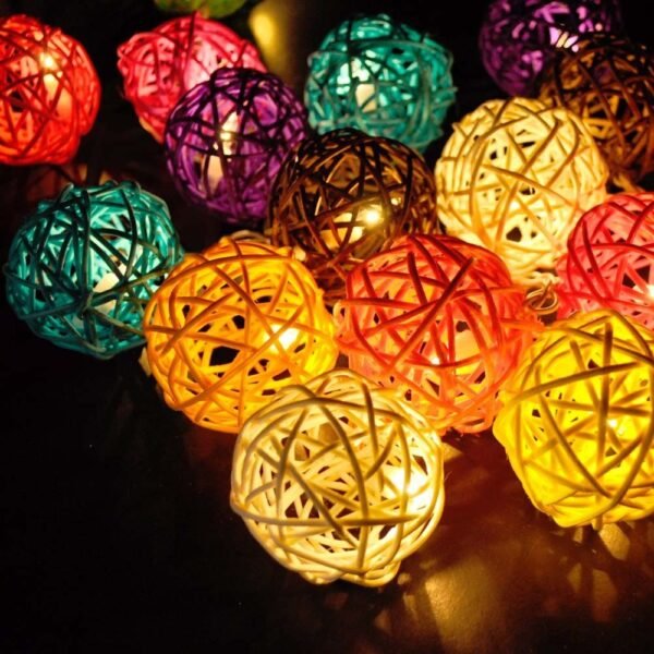 20 Balls Thai Rattan Ball String Lights Series