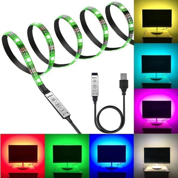 USB 5V 5050 RGB LED Flexible Strip Light Multi-Color