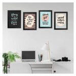 Poster Frames Black Wall Hangings Size- 8.25 x 11.75 inch , Set of 4 , Motivational Quotes D4 (QUOTES-A)