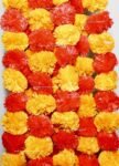 Marigold Fluffy Flowers Garlands for Decoration - light orange,red 5 Pieces)