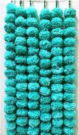 Marigold Fluffy Flowers Garlands for Decoration - (sky blue, 5 Pieces)