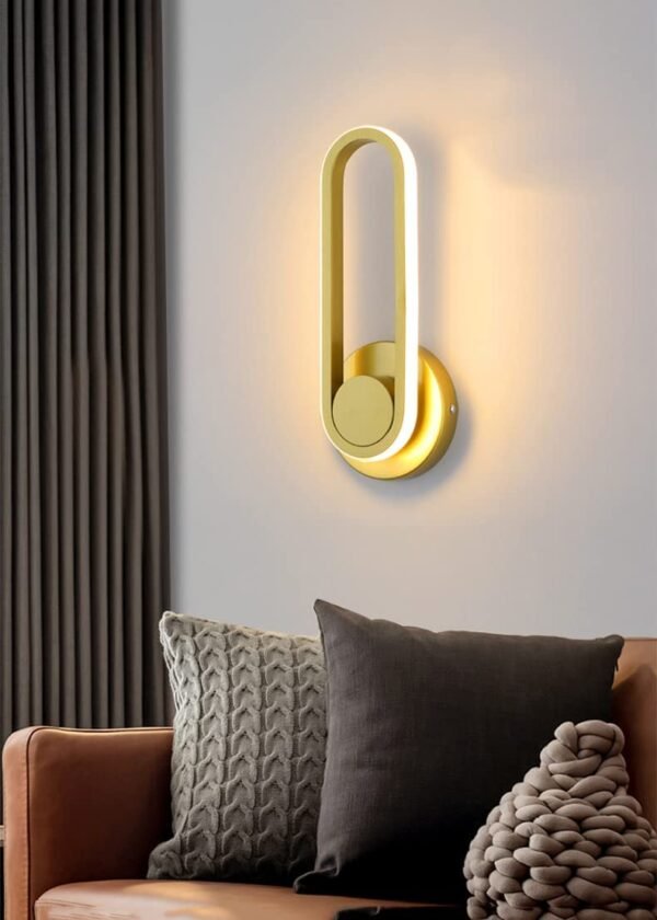 Watt LED Indoor 330 Degrees Rotatable Oval Creative Modern Wall Light. (Gold Body