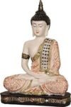 Polyresin Sitting Buddha Idol Statue ShowpieceAntique orange and white 1