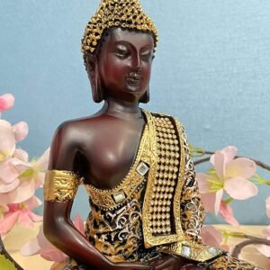 Polyresin Sitting Buddha Idol Statue Showpiece  Copper