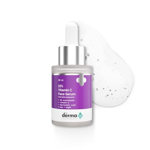 The Derma Co 15% Vitamin C Face Serum For Skin Radiance | 5% Niacinamide & Hyaluronic Acid | Non Irritating, Non Sticky |Brightening Serum for Dull Skin|For Men and Women -30 ml  Migento.com