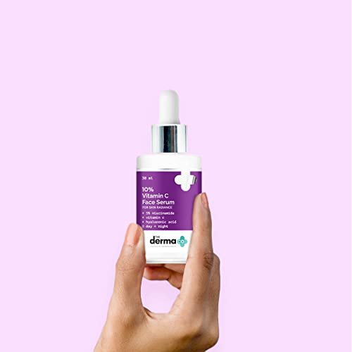 The Derma Co 10% Vitamin C Face Serum I With Vitamin C, 5% Niacinamide & Hyaluronic Acid I For Skin Radiance I Day + Night Regimen | Suitable For All Skin Types- 30ml