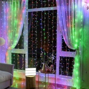 migento india Waterfall Curtain String LED Light, Multi-Colour, 180 LEDs, 8 Modes, 3 Metres, 10x10 Feet, Plastic Online at Low Prices in India migento.com