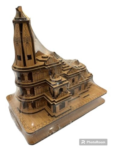 MIGENTO INDIA ELISBURRY Ram mandir Ayodhya 3D Wood Temple for Gift, Traditional Temple for Home, Hand Crafted Wooden Temple for Gifting, Occasional Gift, Wooden Temple for Office  Migento.com Home & Kitchen