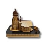 MIGETO INDIA HaridwarDivine Wooden Hand Carved 3D Mini Shri Kedarnath Temple, Brown with Attached Nandi Maharaj and Trishul for Temple, Cardashboard, Gifting  Migento.com Home & Kitchen