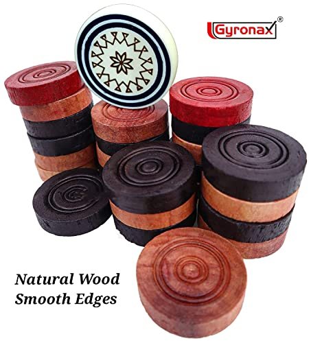 MIGENTO INDIA Buy Gyronax Wooden Carrom Coin (24 Coins with 1 STRICKER) with Carrom Powder for all ages Online at Low Prices in India - Migento.com